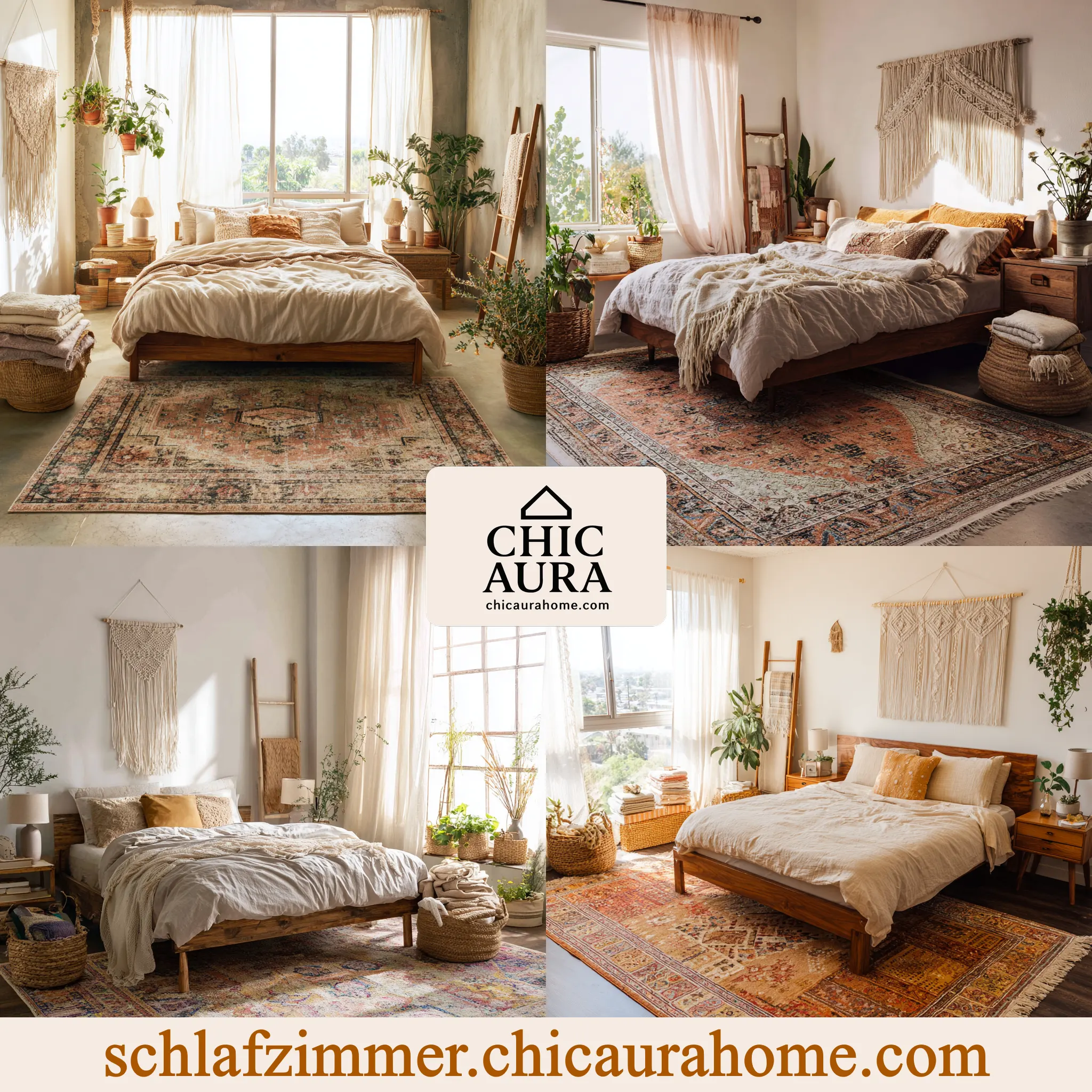 boho schlafzimmer ideen teppich