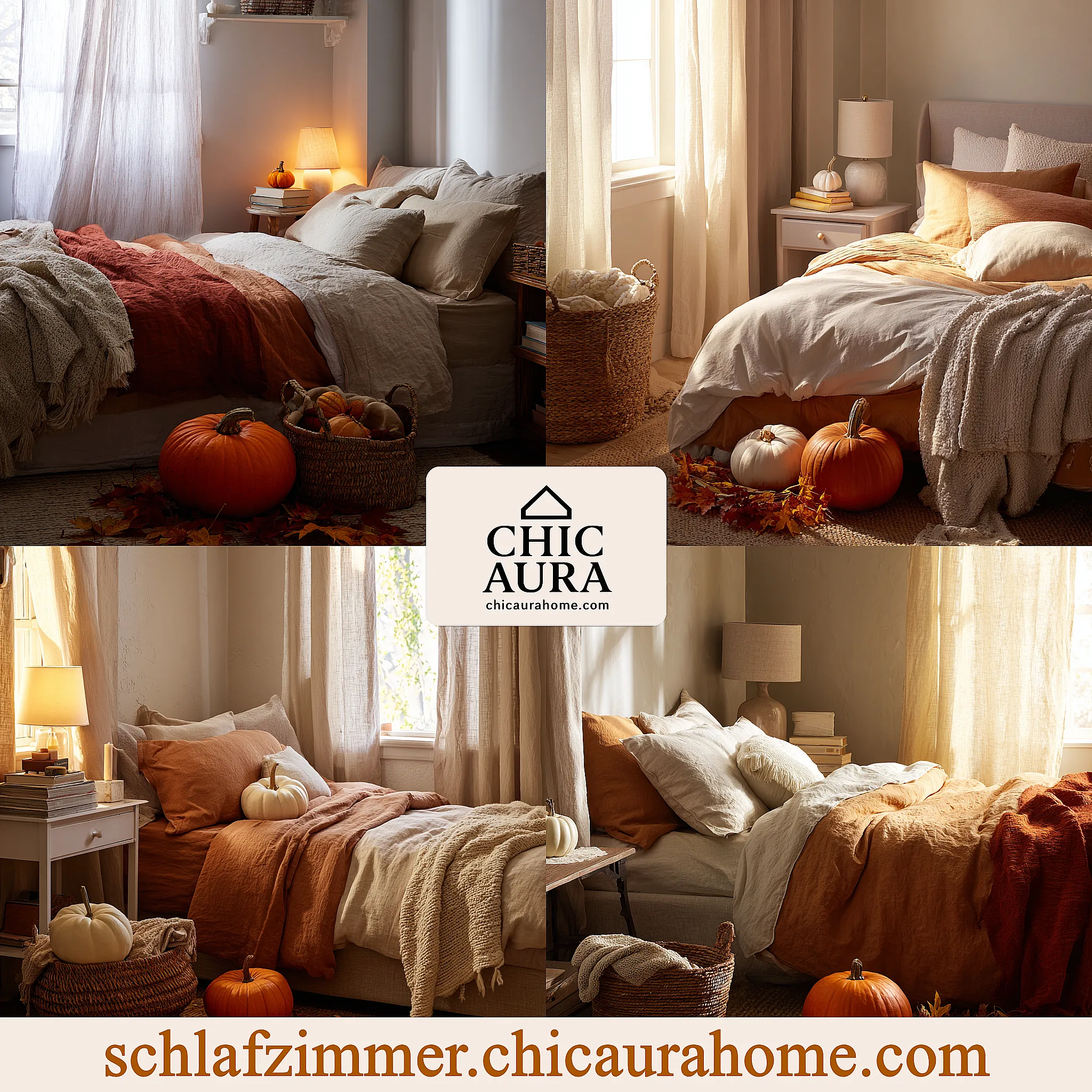 schlafzimmer deko mit kürbissen