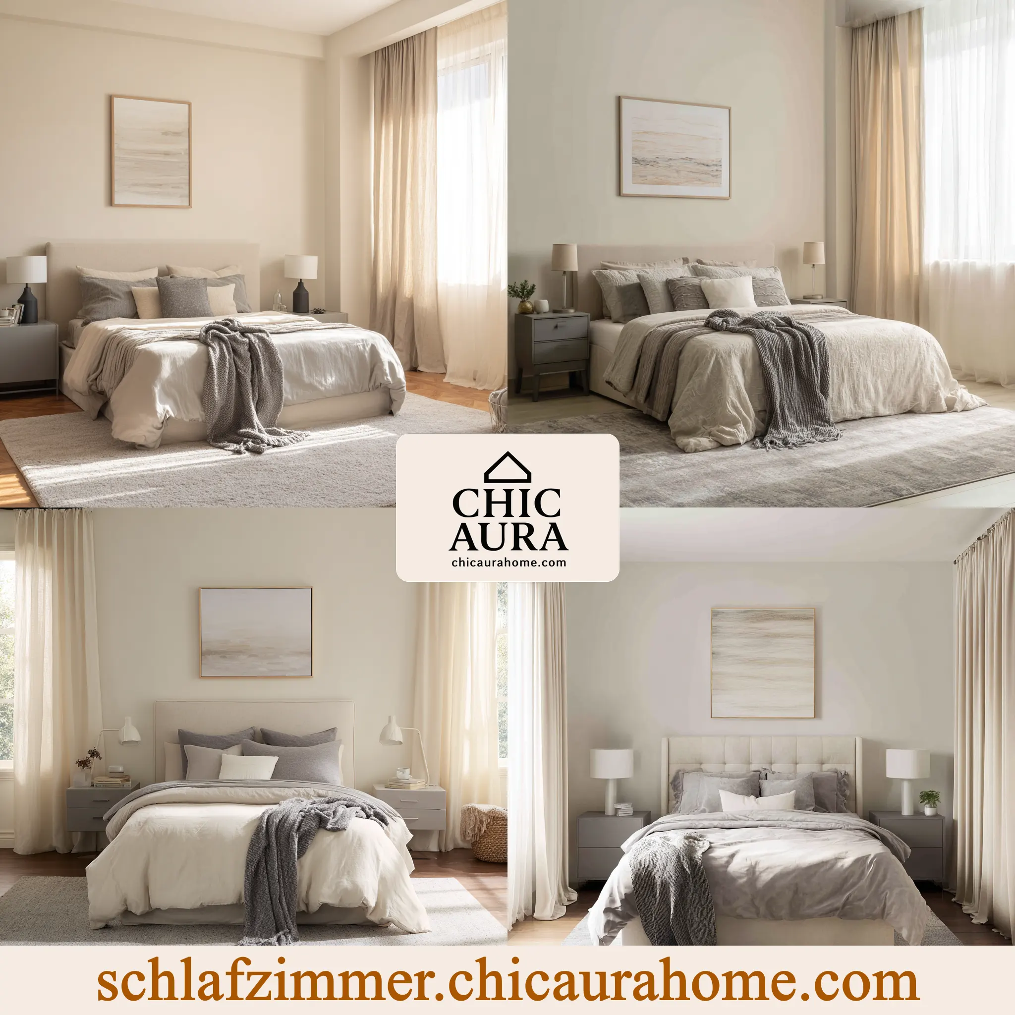 schlafzimmer ideen beige grau