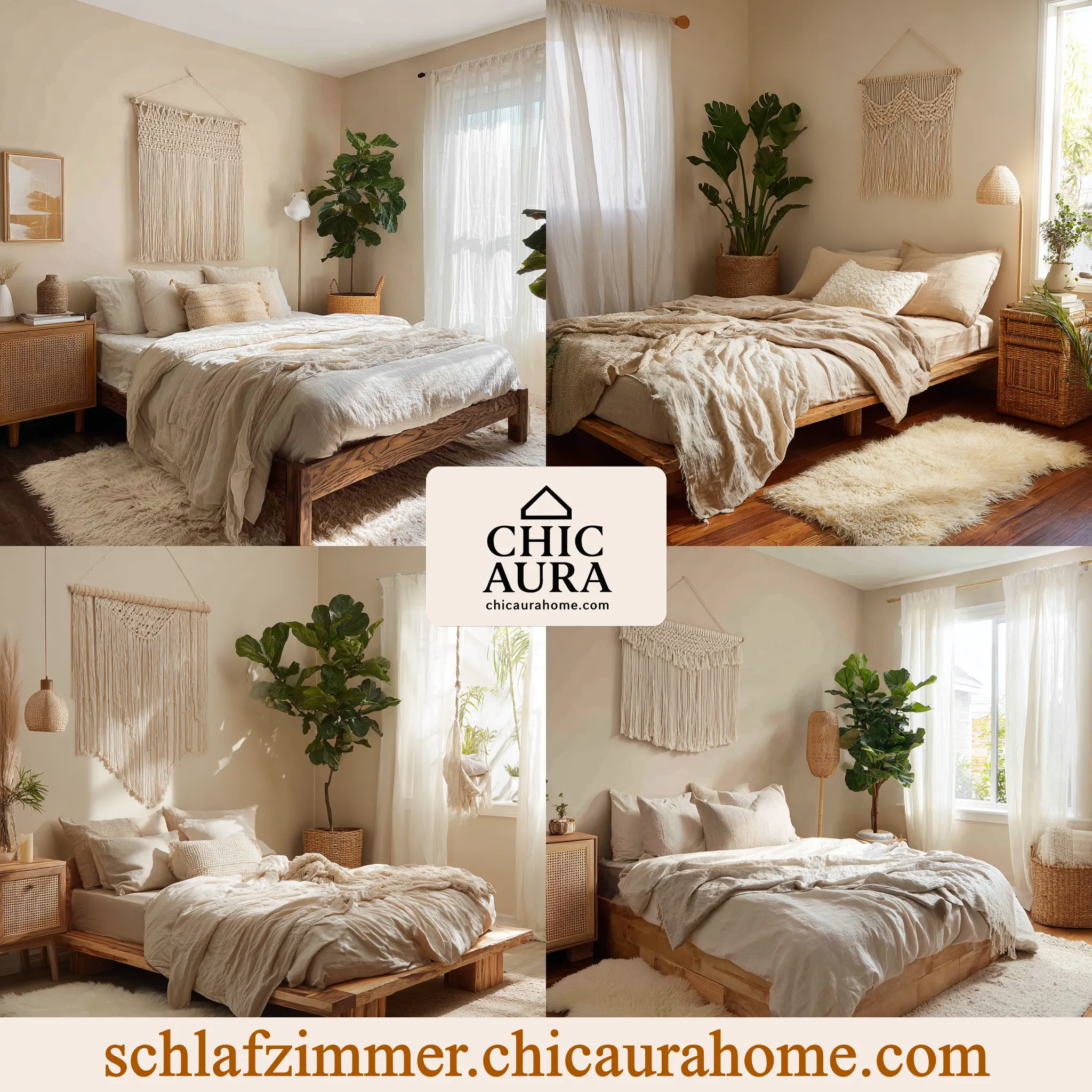 schlafzimmer ideen boho naturtöne