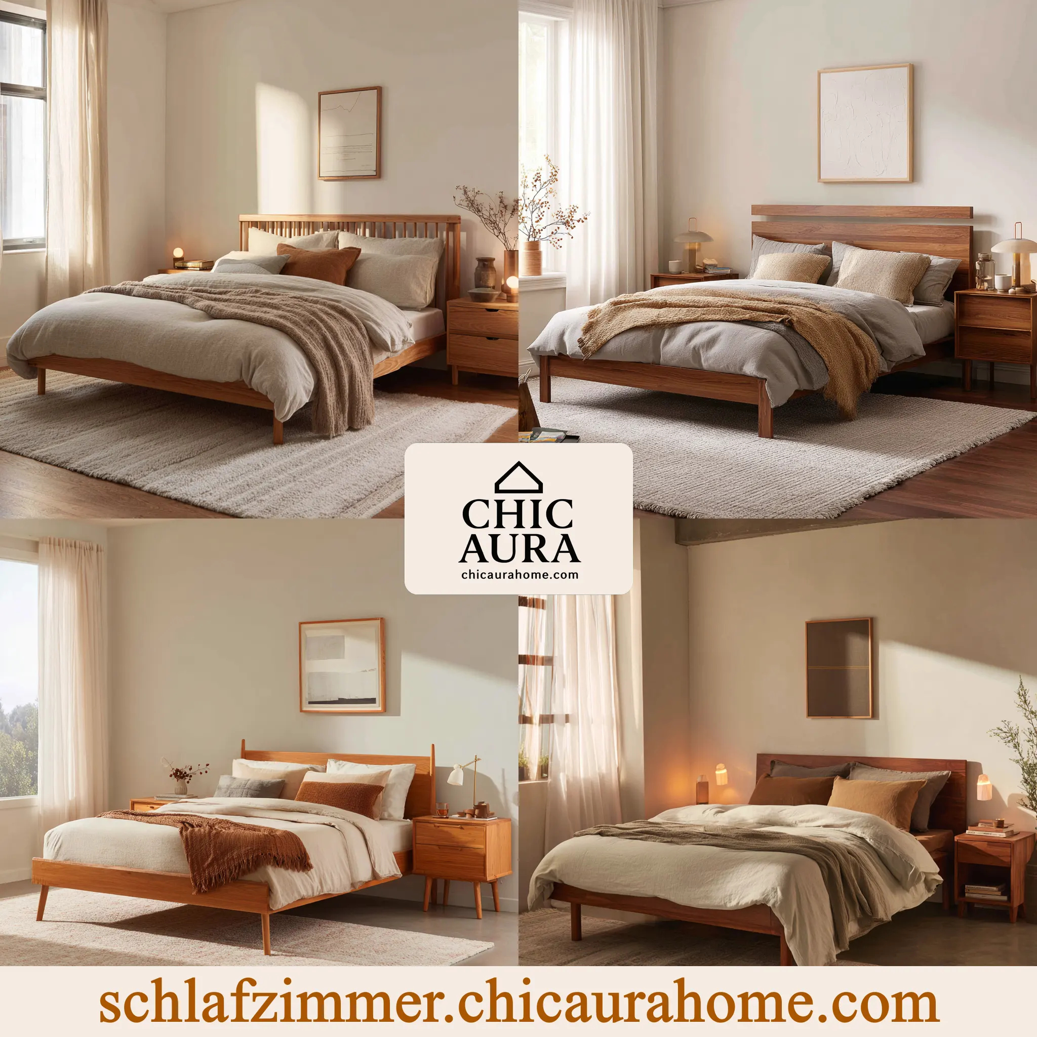 schlafzimmer ideen gemütlich holzbett