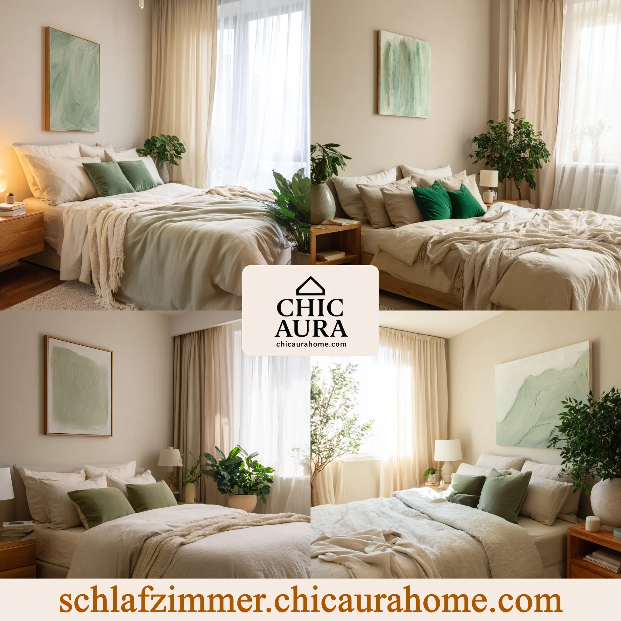 schlafzimmer ideen grün beige