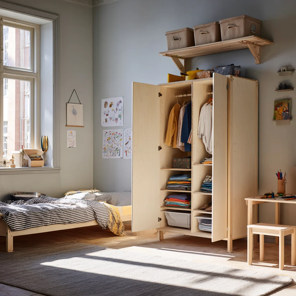kleiderschrank ideen kinderzimmer
