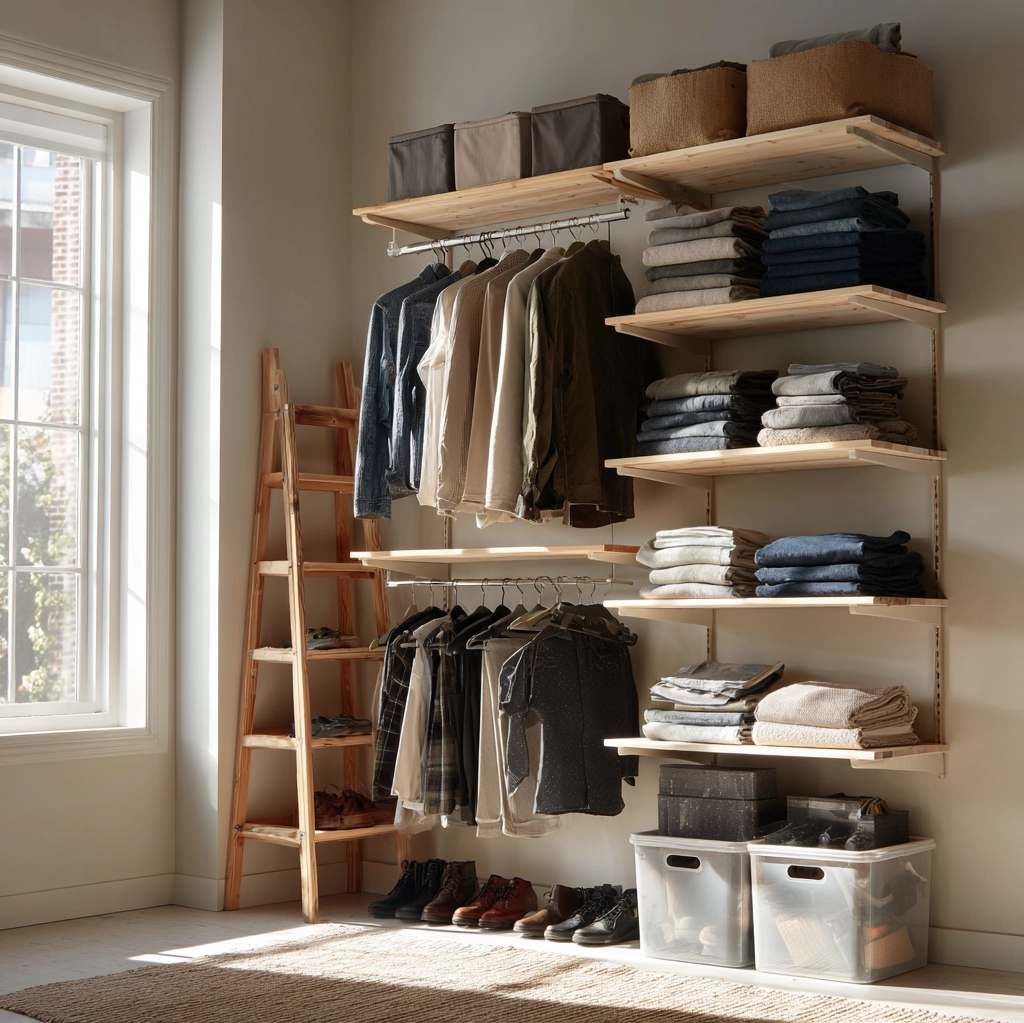 kleiderschrank ideen wenig platz diy