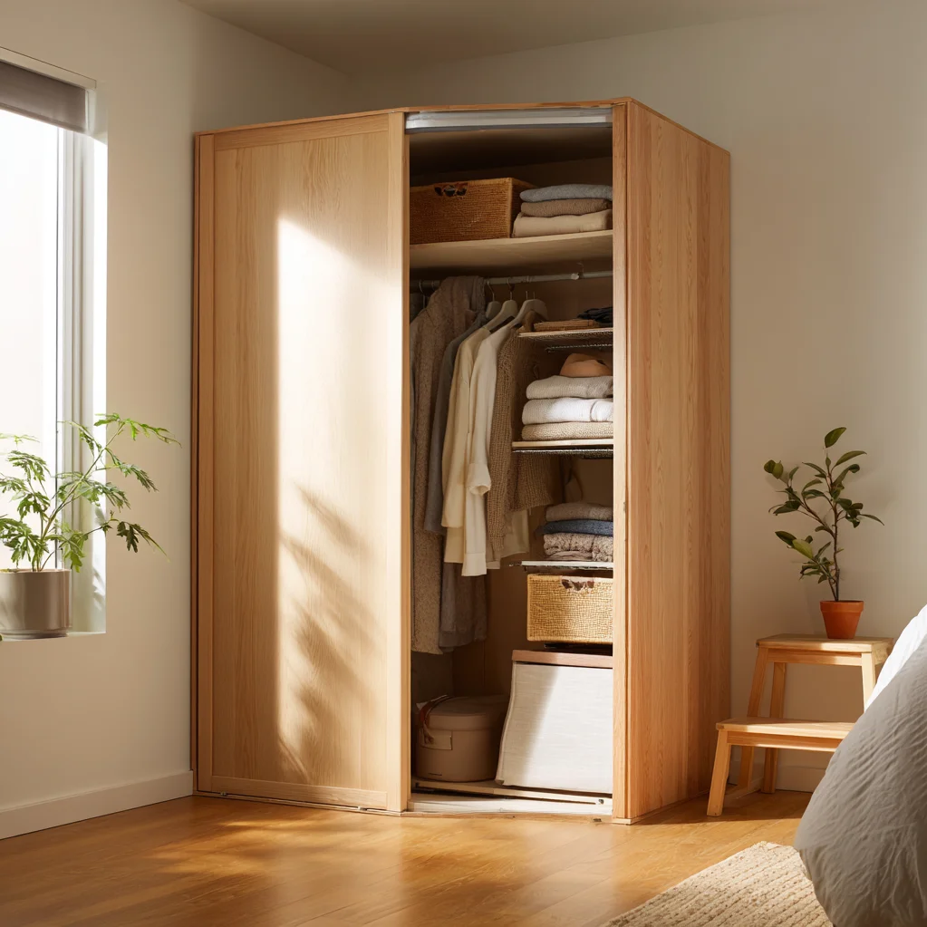 kleiderschrank ideen wenig platz ecke