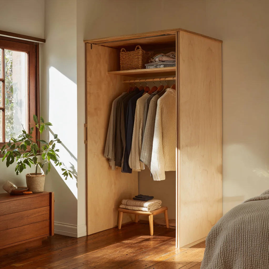 kleiderschrank ideen wenig platz ecke