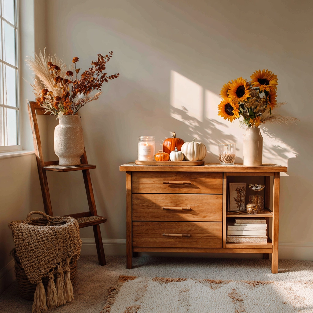 kommode dekorieren herbst