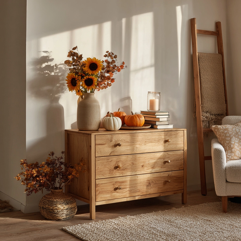 kommode dekorieren herbst