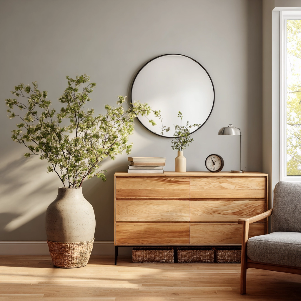 kommode dekorieren wohnzimmer modern