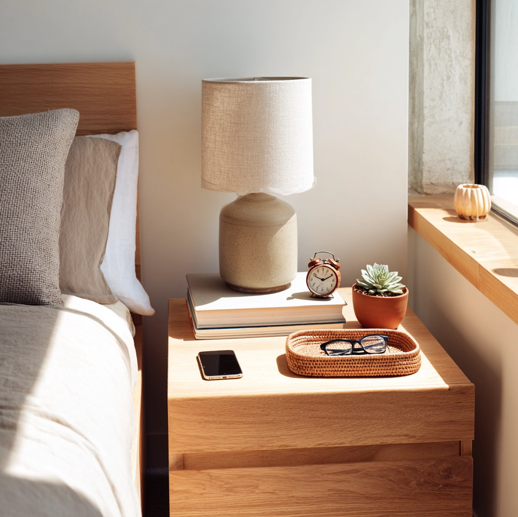 nachttisch dekoration