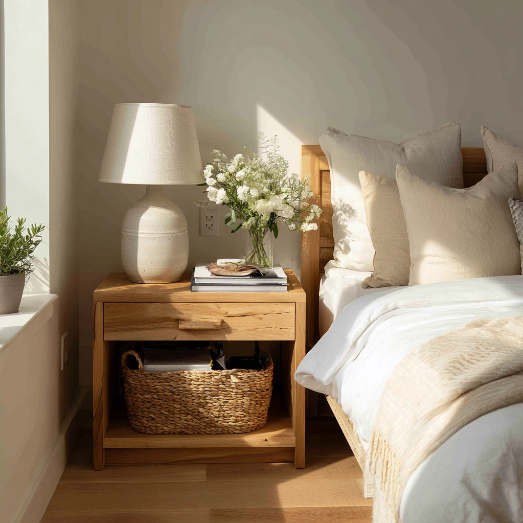 nachttisch dekorieren ideen