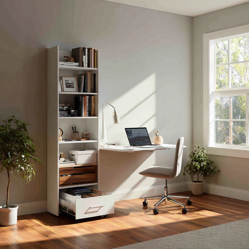 platzsparende möbel ideen büro