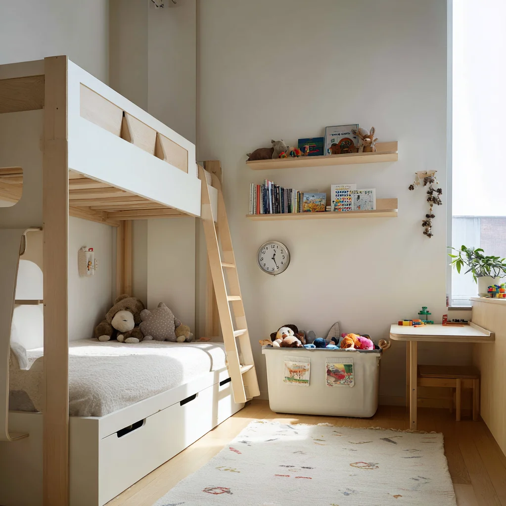 platzsparende möbel ideen kinderzimmer