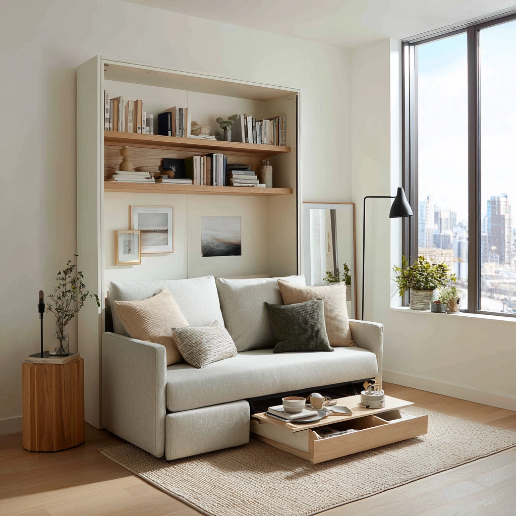 platzsparende möbel ideen wohnzimmer