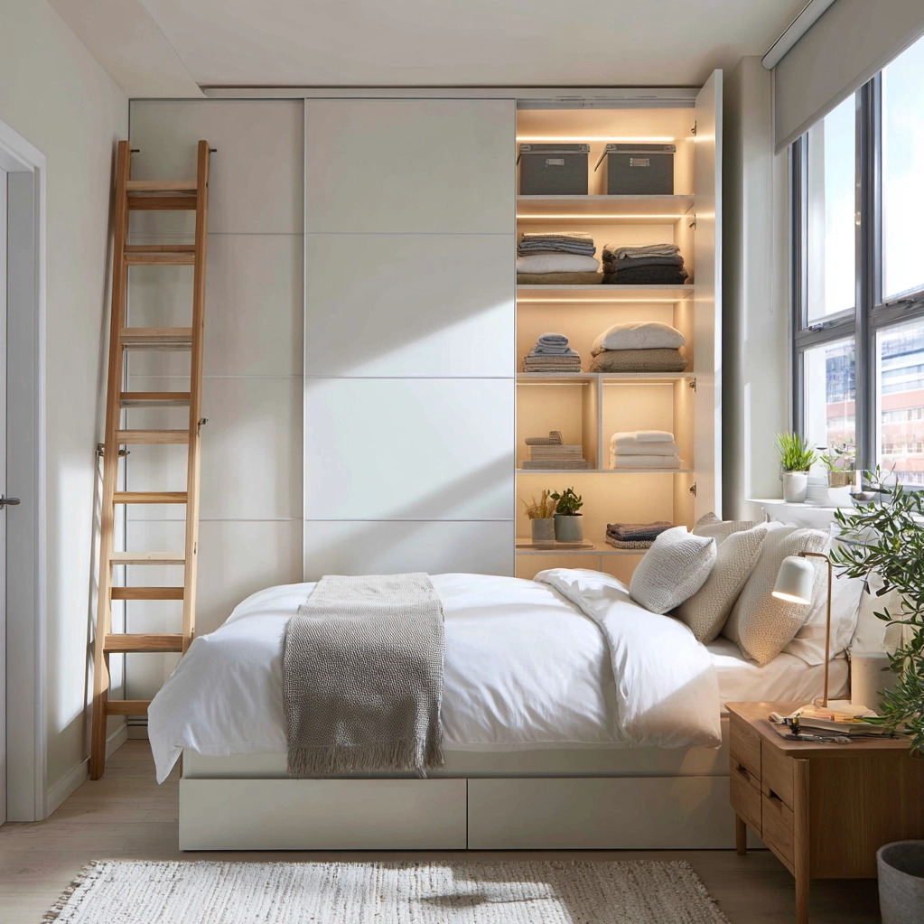 platzsparende schrank ideen