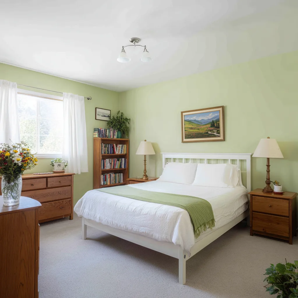 schlafzimmer apfelgrün