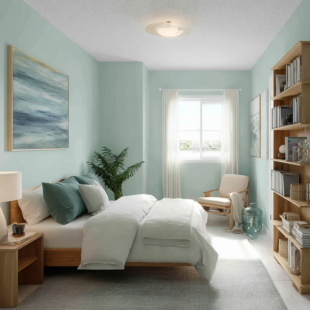 schlafzimmer aquamarin