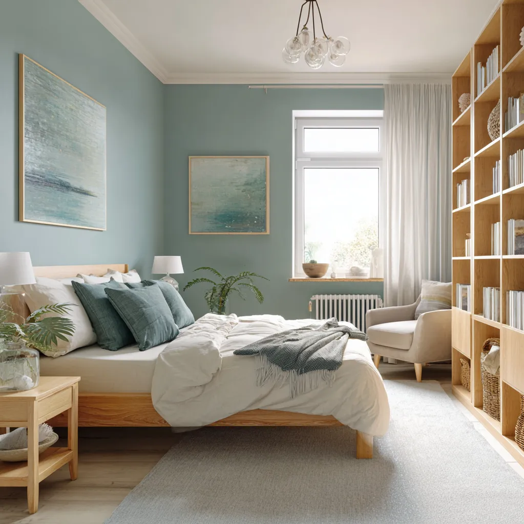 schlafzimmer aquamarin