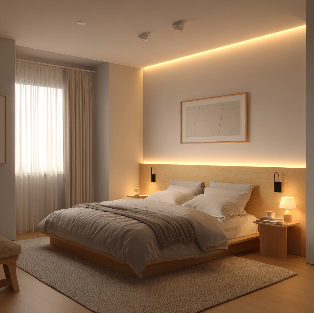 schlafzimmer beleuchtung bett wand