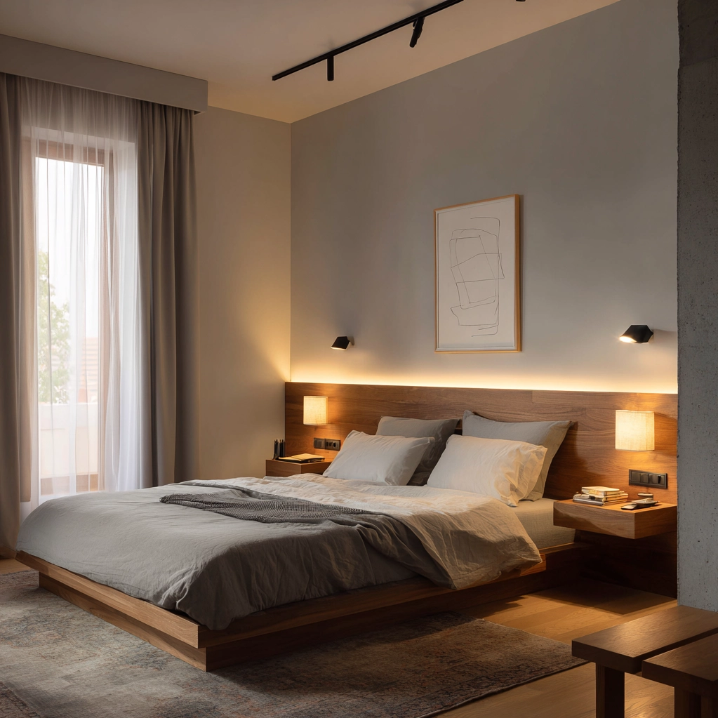 schlafzimmer beleuchtung bett wand