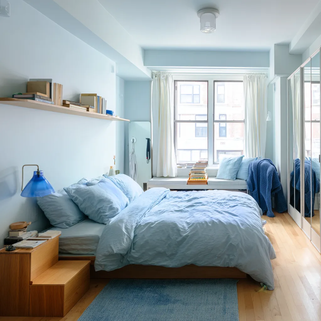 schlafzimmer himmelblau