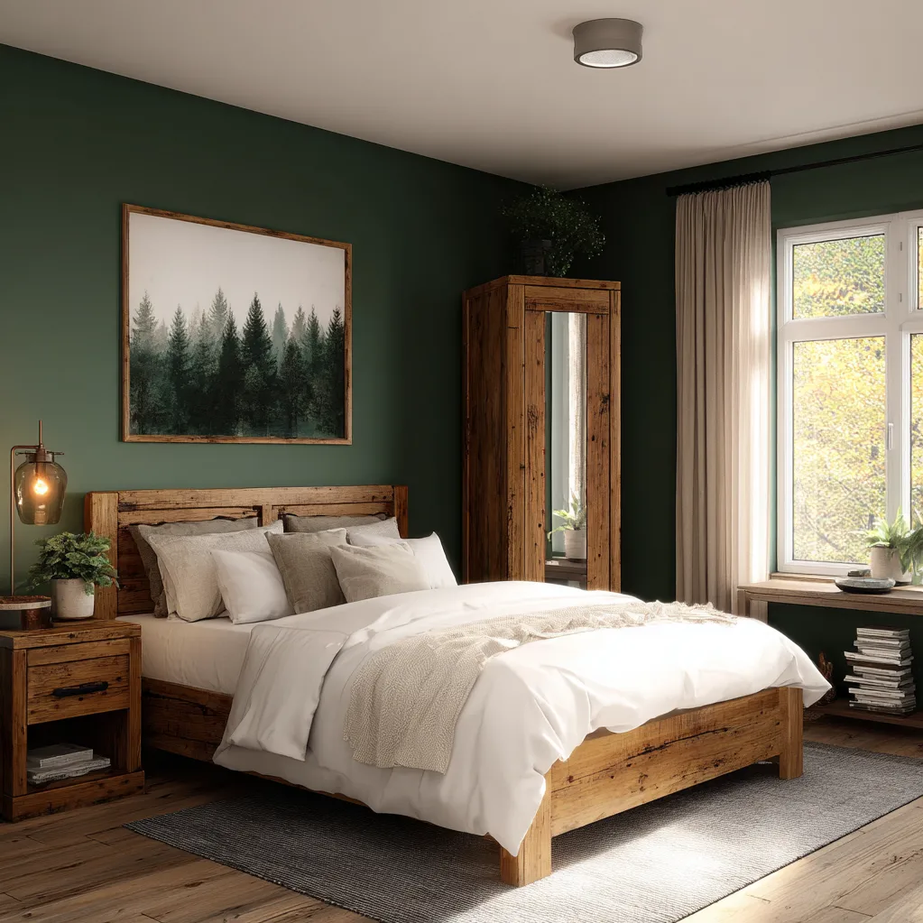 schlafzimmer jagdgrün