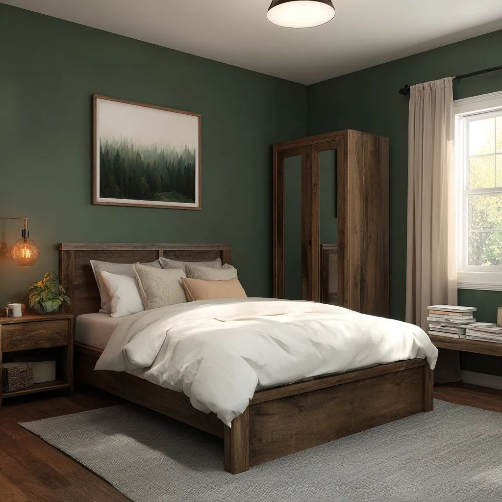 schlafzimmer jagdgrün