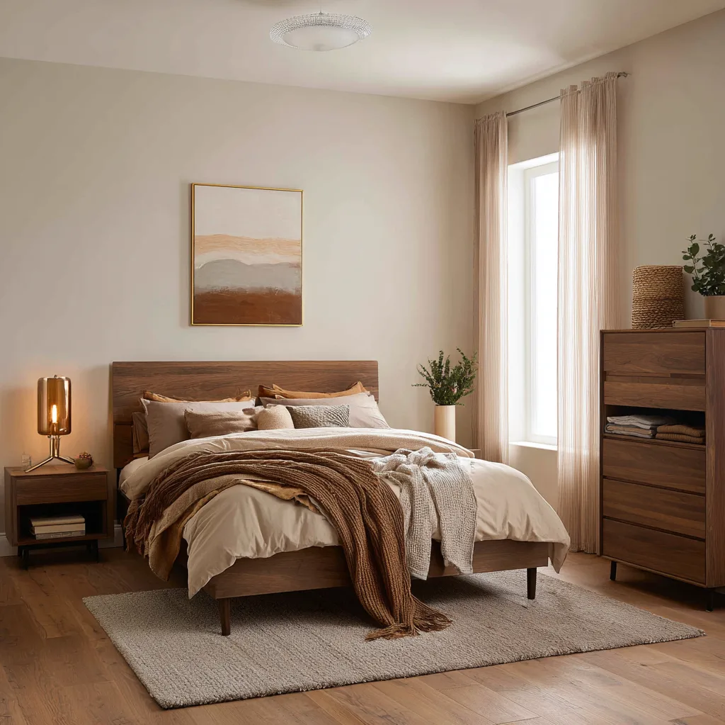 schlafzimmer kaffeebraun