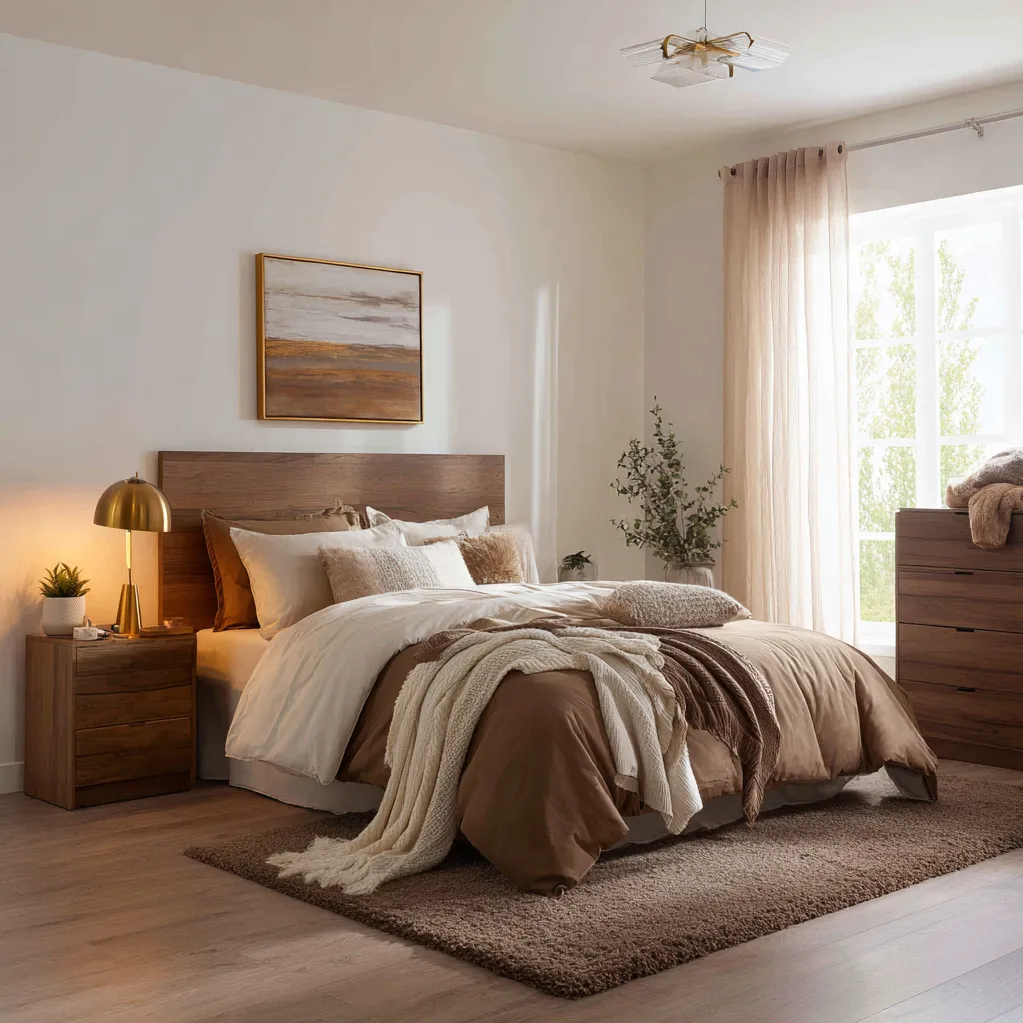 schlafzimmer kaffeebraun