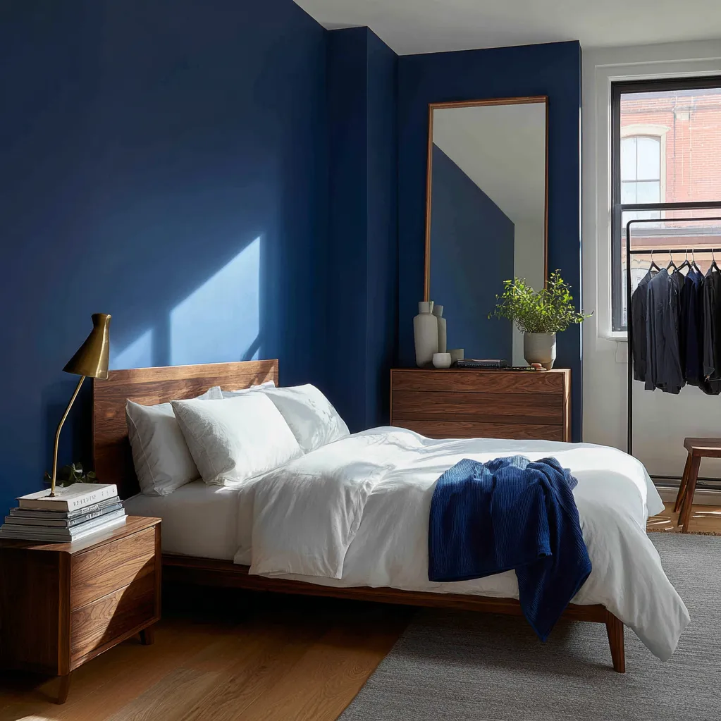 schlafzimmer königsblau