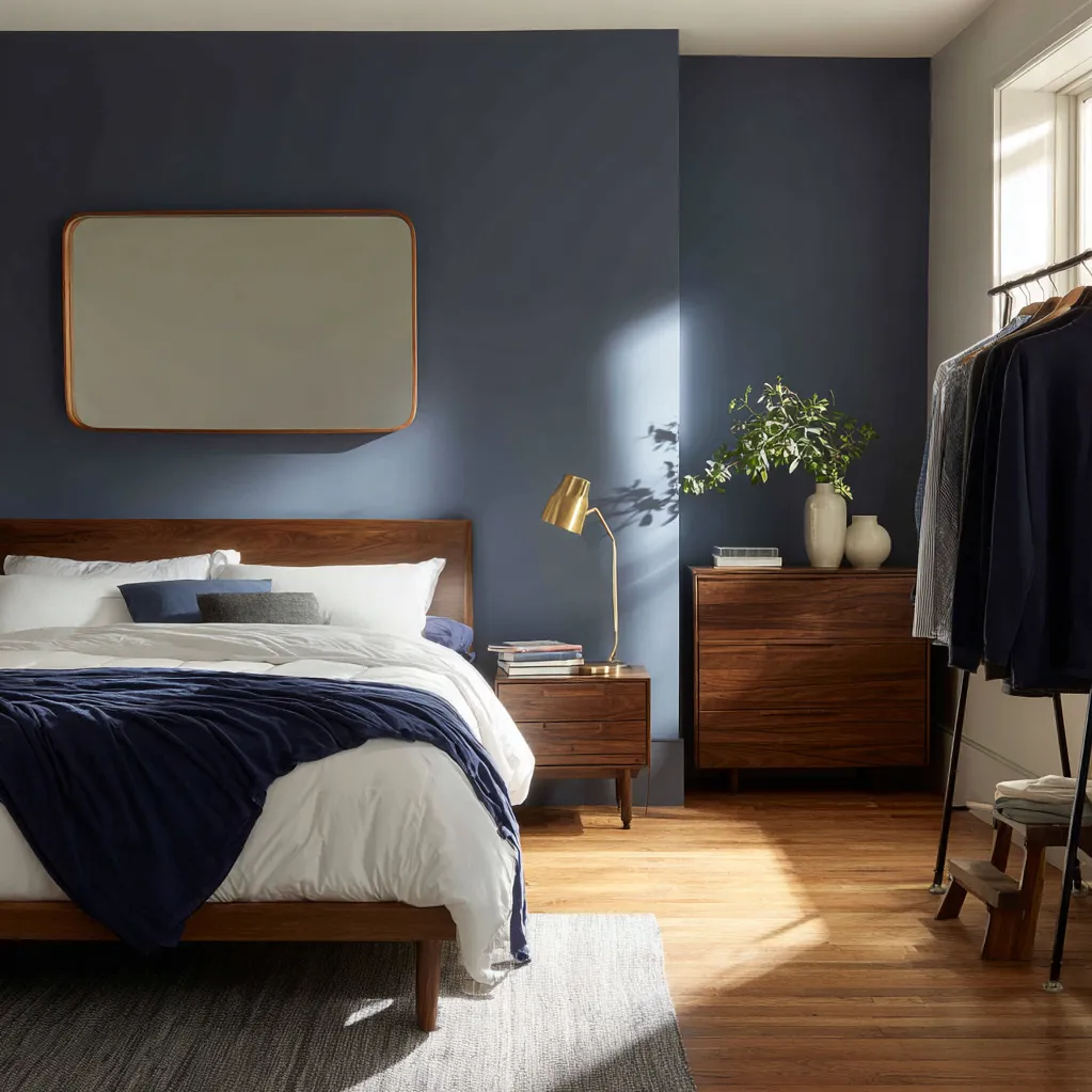 schlafzimmer königsblau