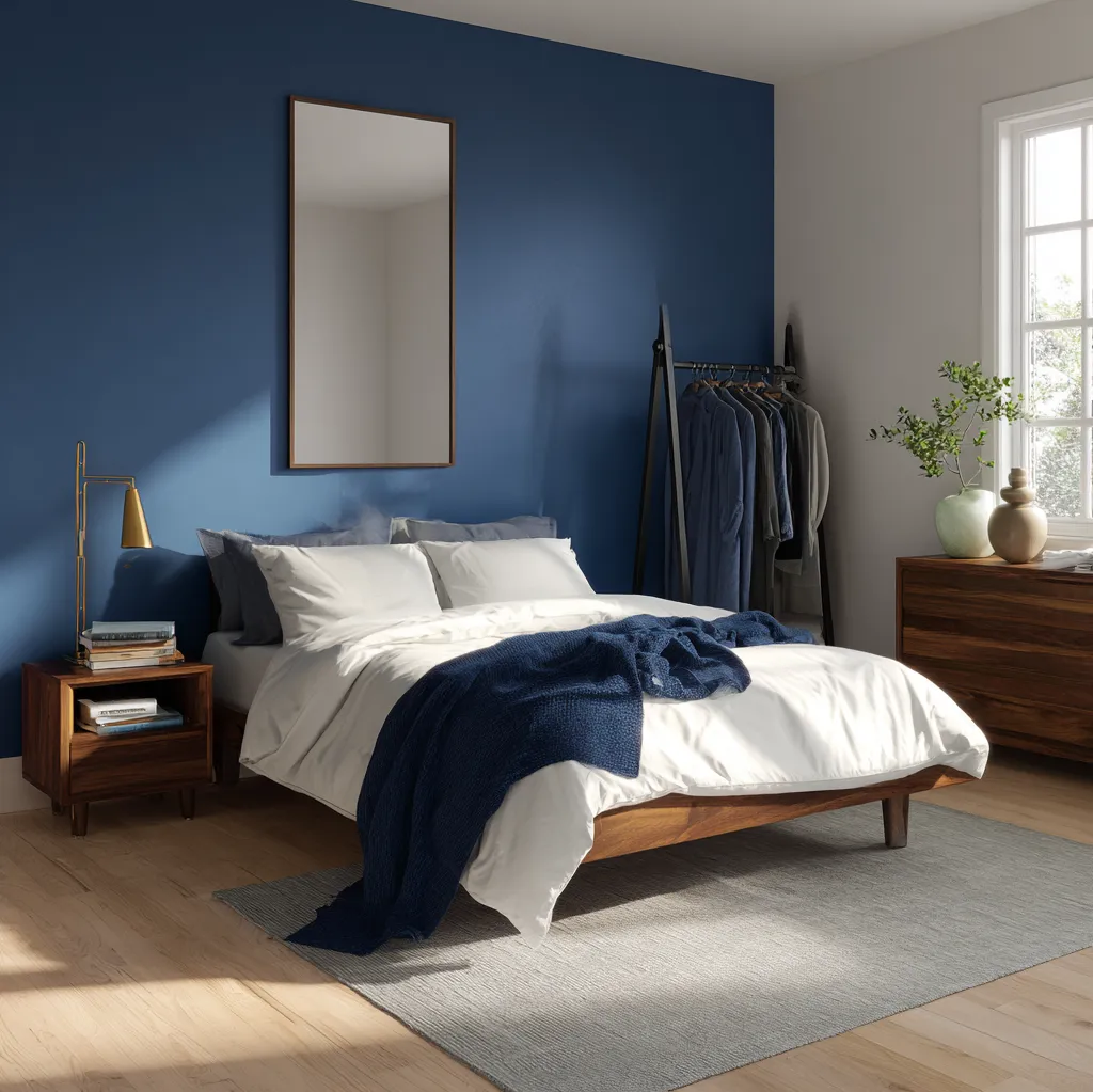 schlafzimmer königsblau