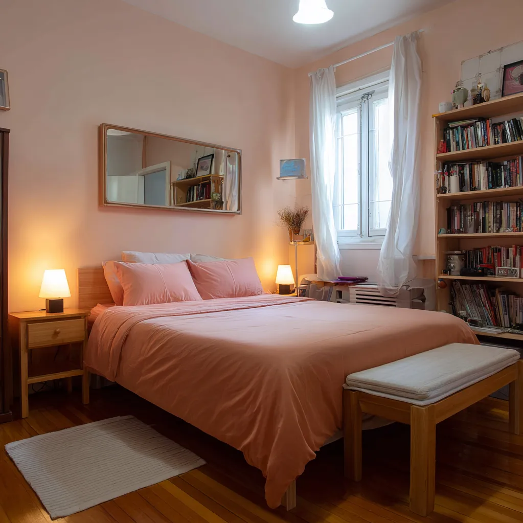 schlafzimmer lachsrosa