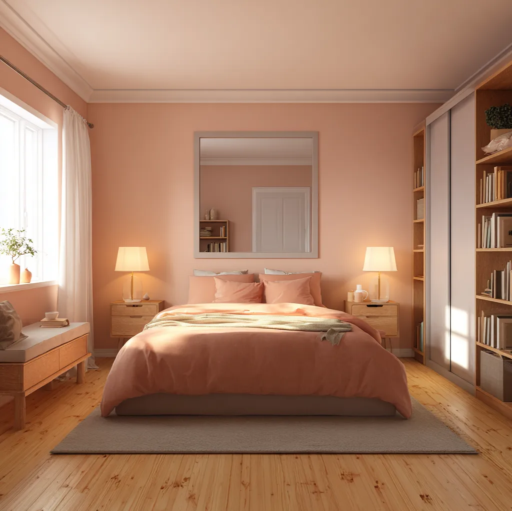 schlafzimmer lachsrosa