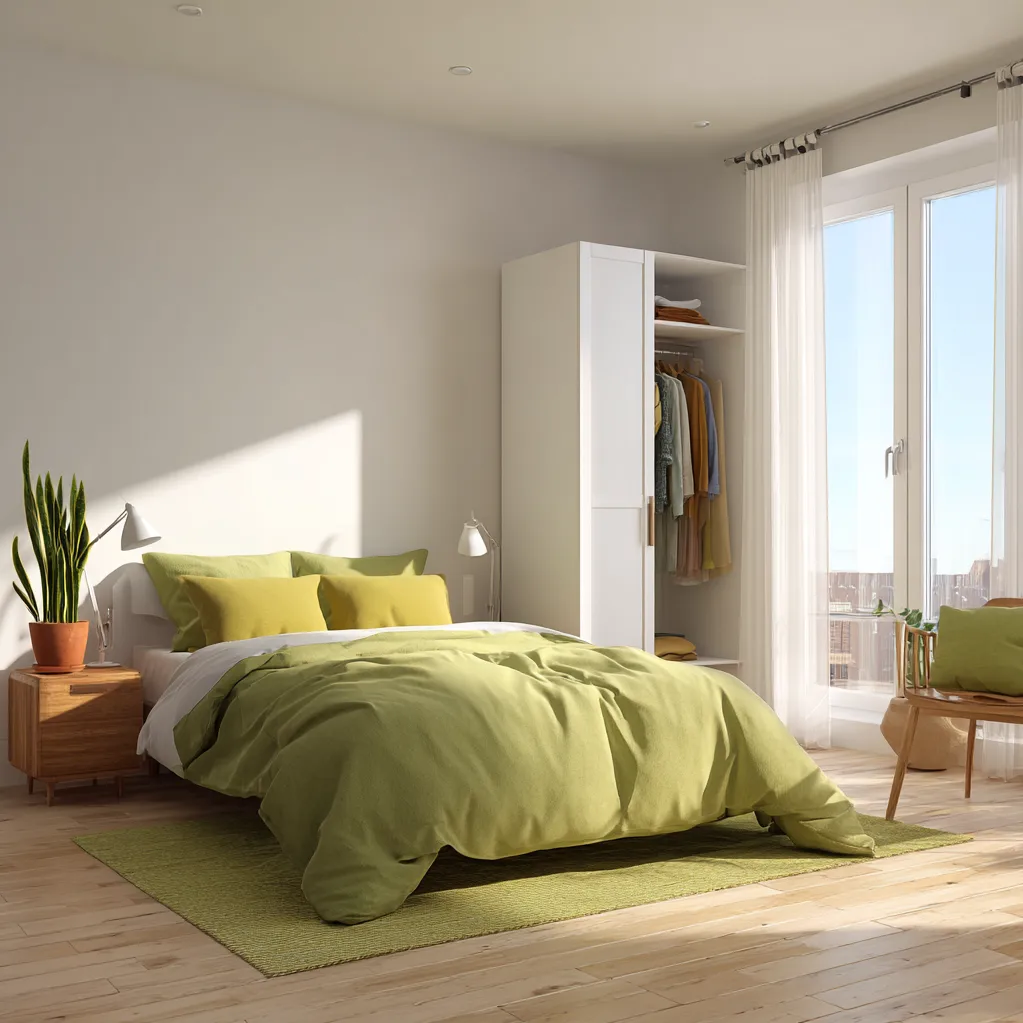 schlafzimmer limette