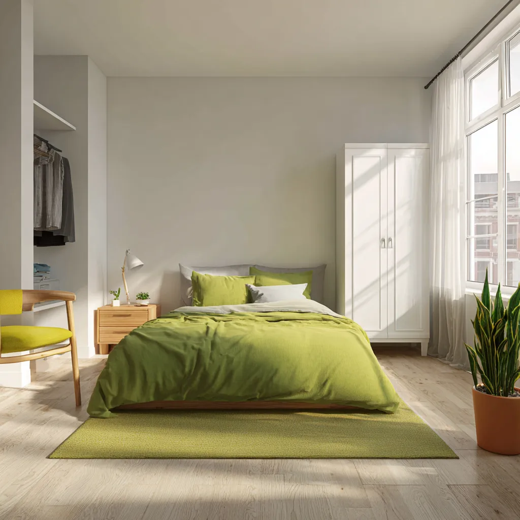 schlafzimmer limette