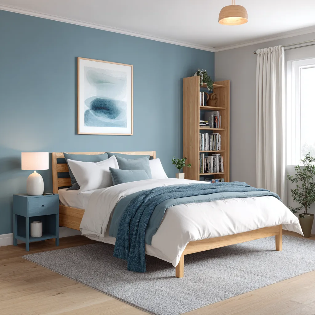 schlafzimmer marineblau