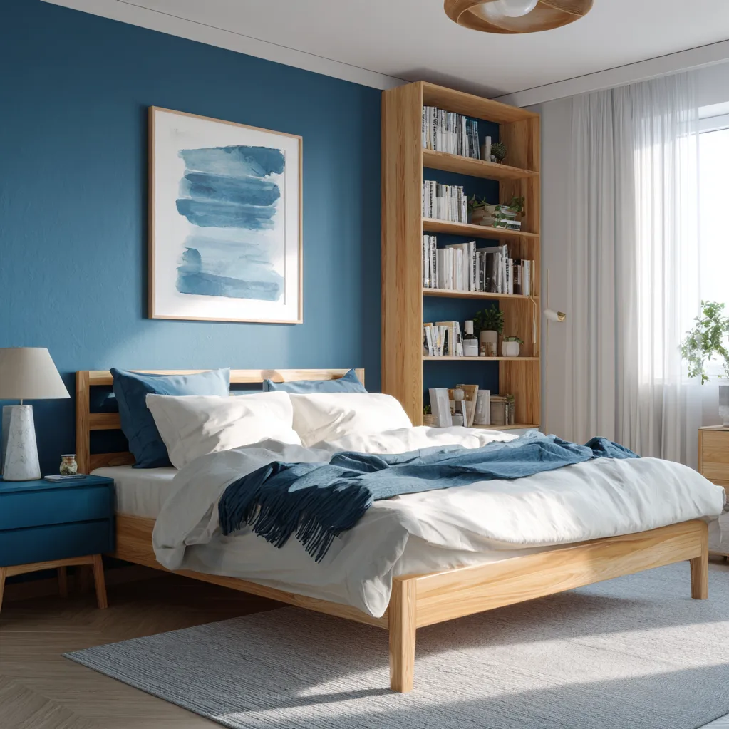 schlafzimmer marineblau