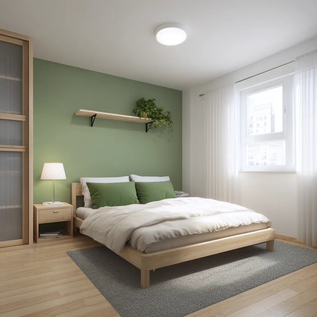 schlafzimmer neongrün