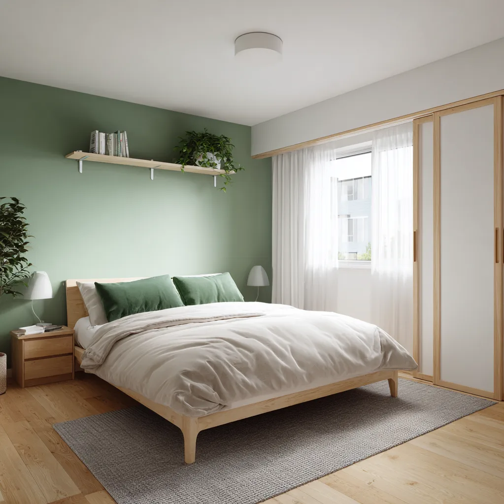 schlafzimmer neongrün