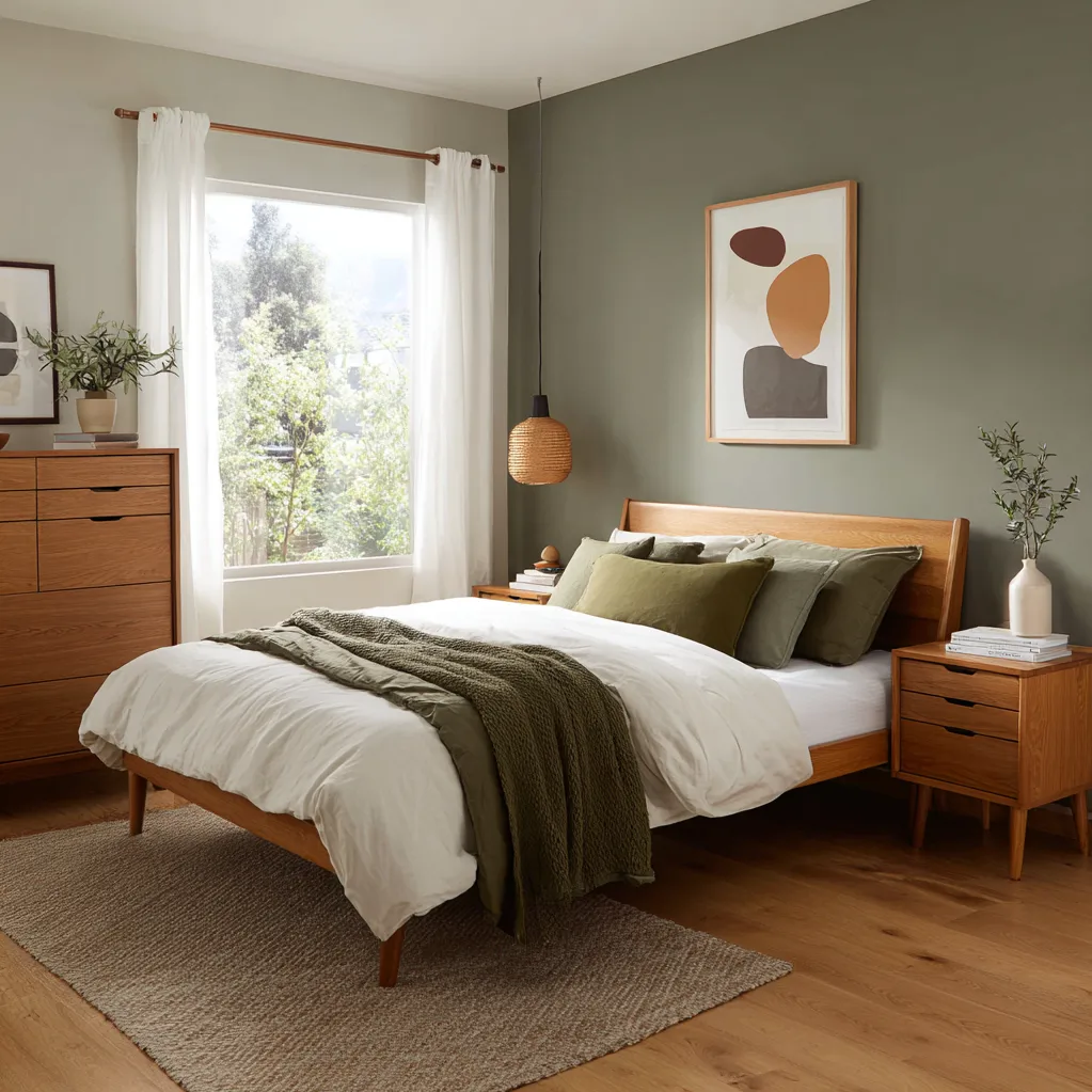 schlafzimmer olivgrün