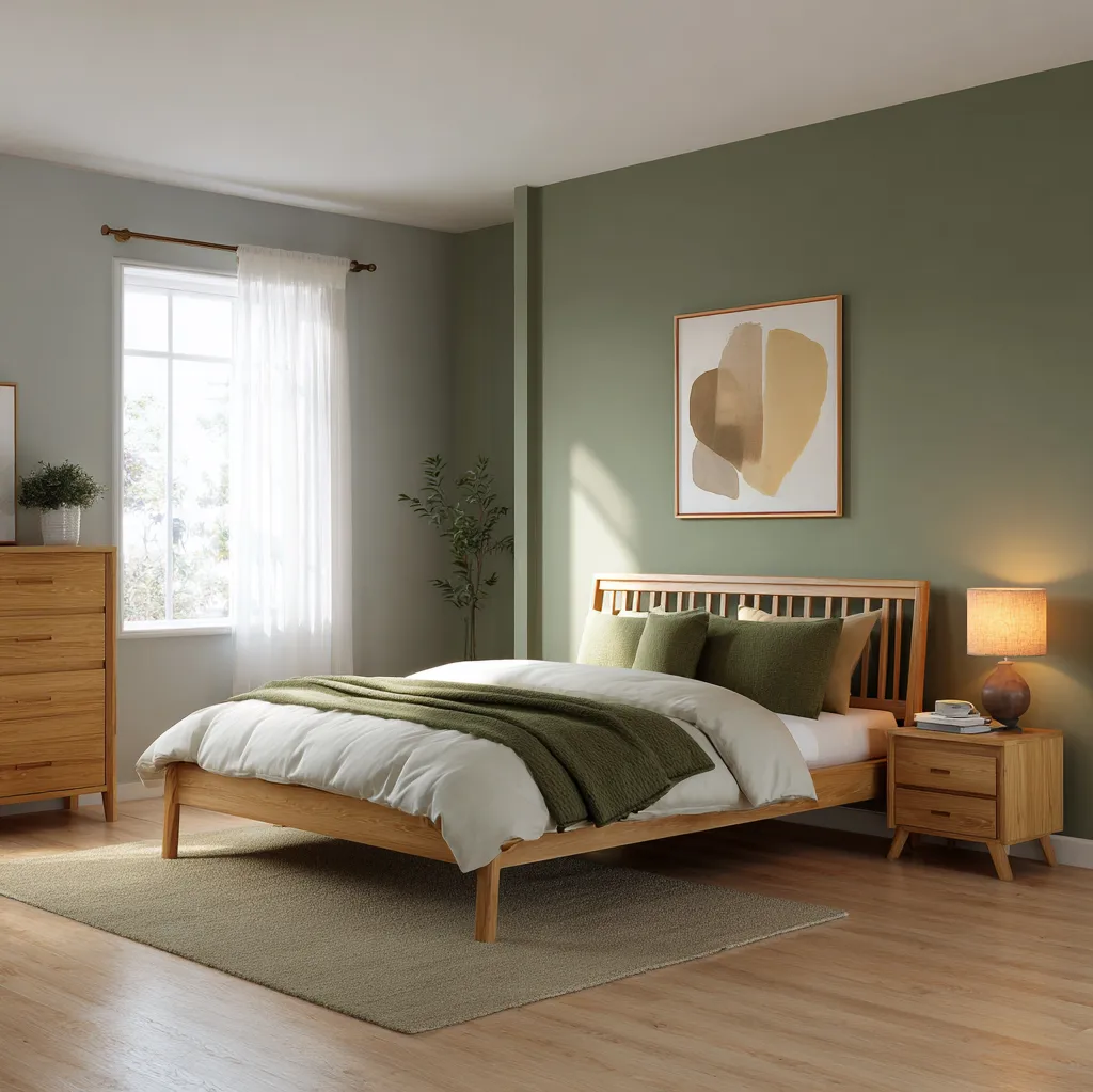 schlafzimmer olivgrün