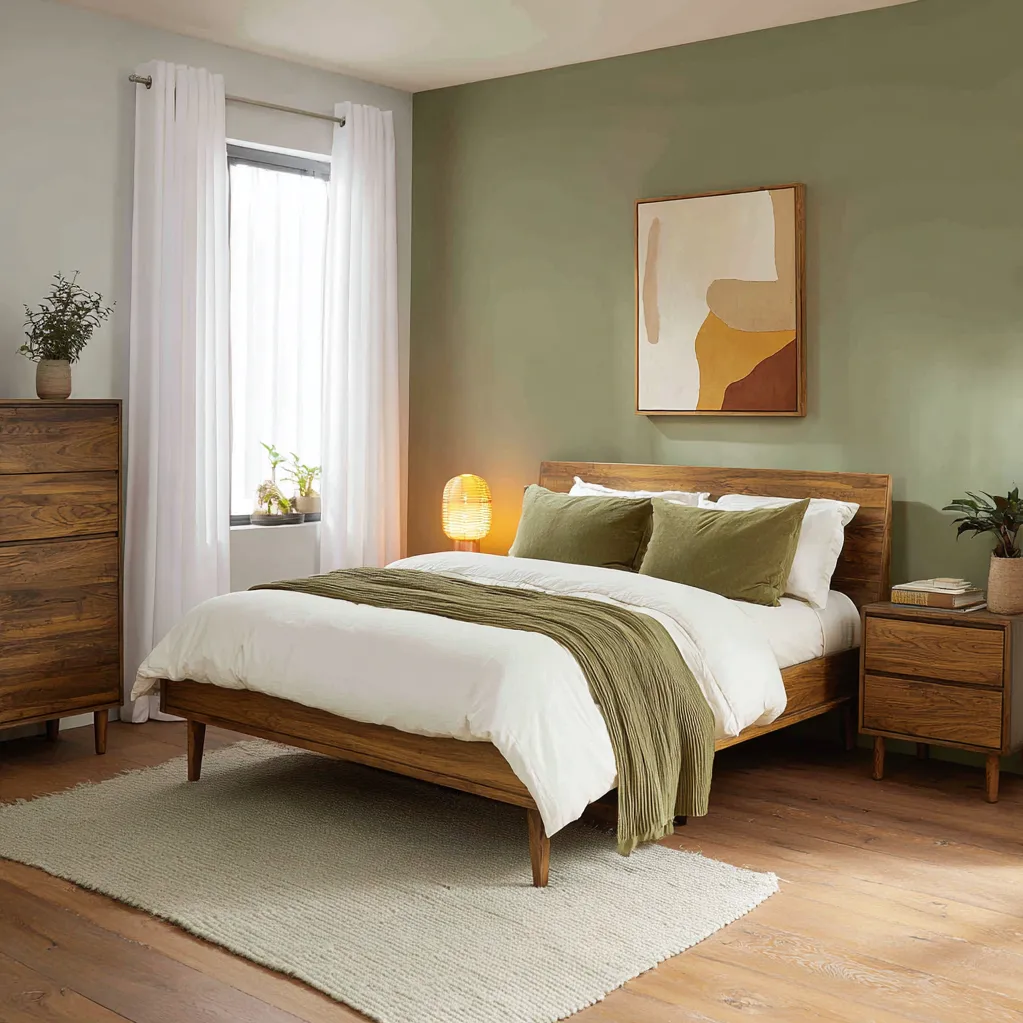 schlafzimmer olivgrün