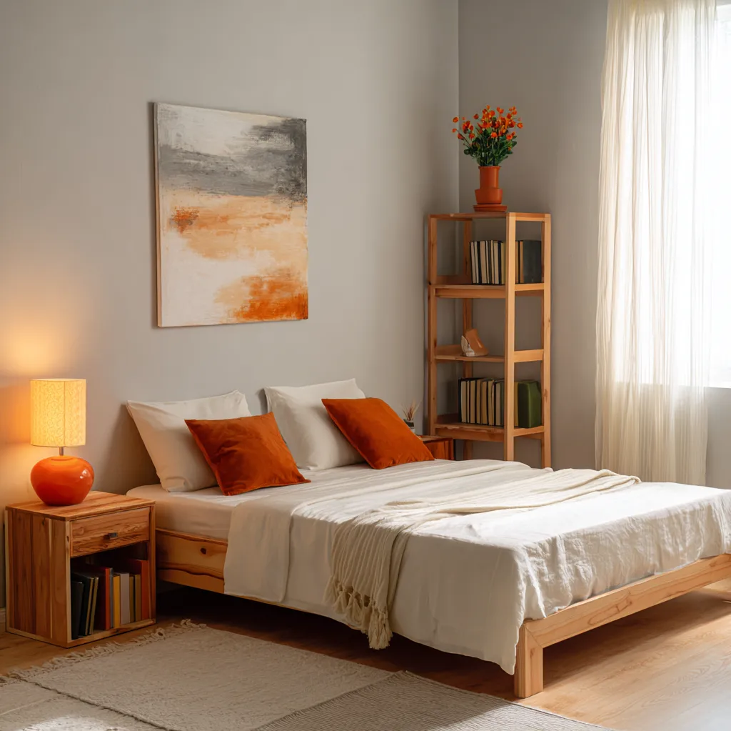 schlafzimmer orange