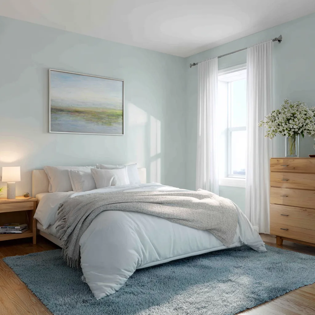 schlafzimmer pastellblau