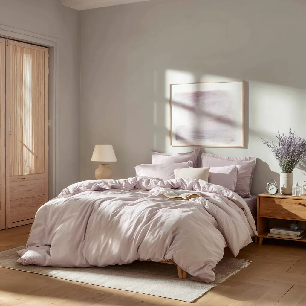 schlafzimmer pastelllila