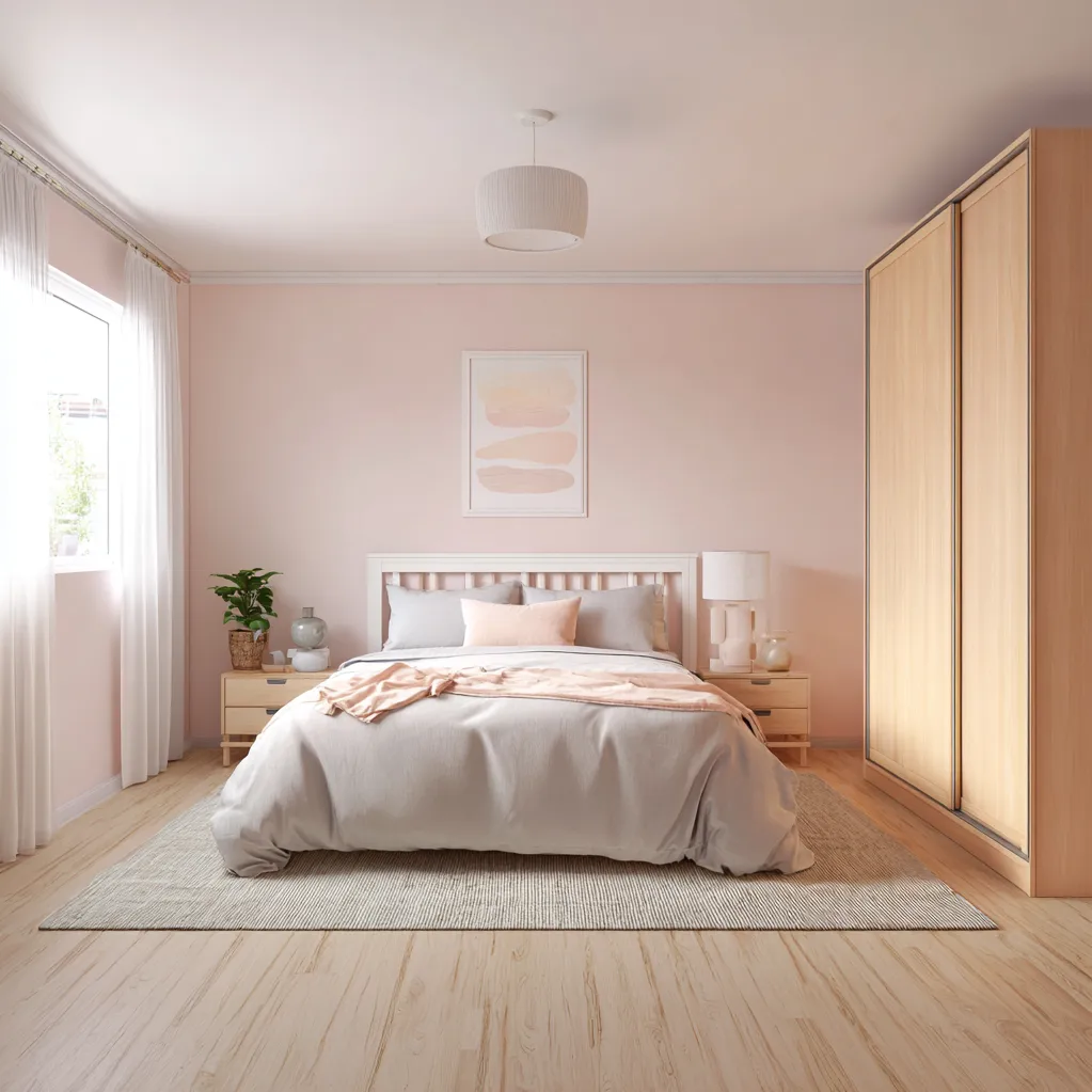 schlafzimmer pastellrosa