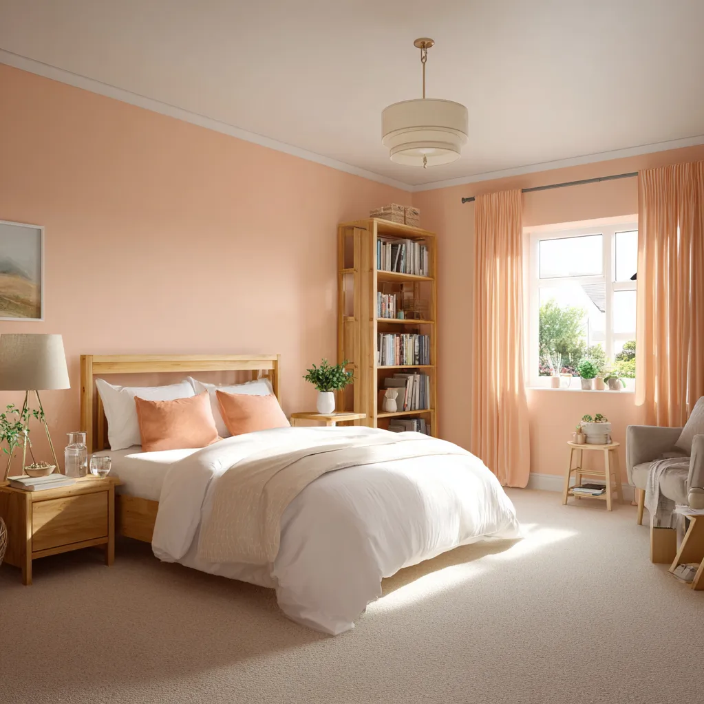 schlafzimmer pfirsich