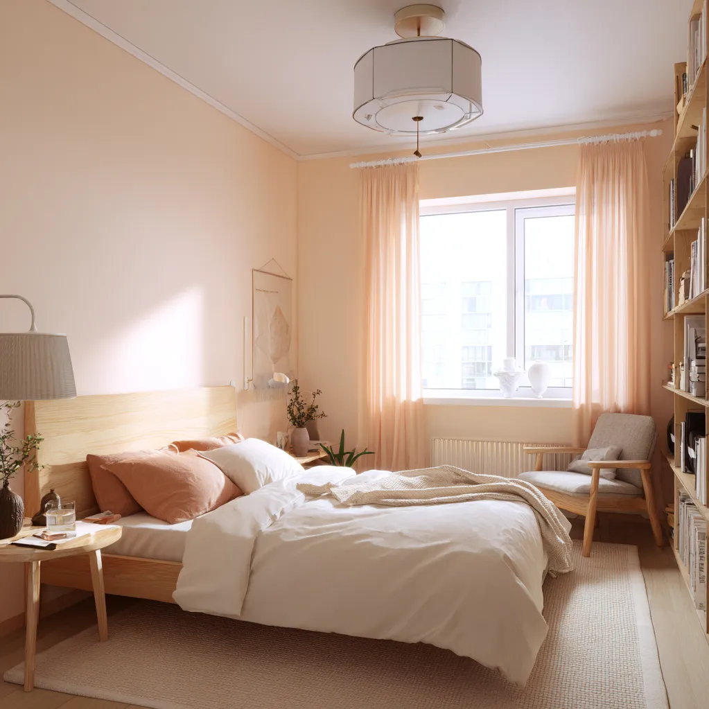 schlafzimmer pfirsich