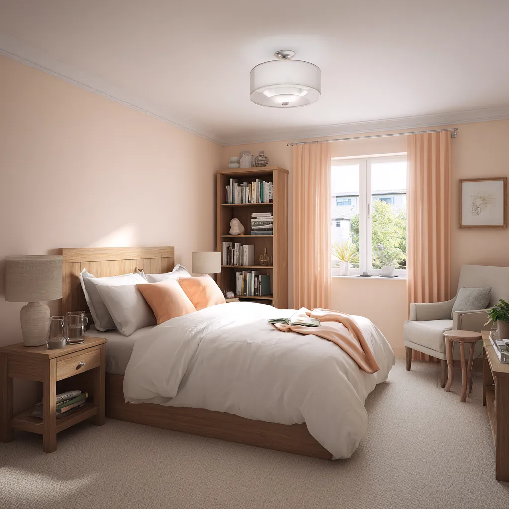 schlafzimmer pfirsich